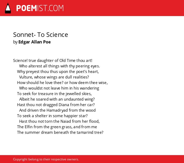 Sonnet- To Science by Edgar Allan Poe | Poemist