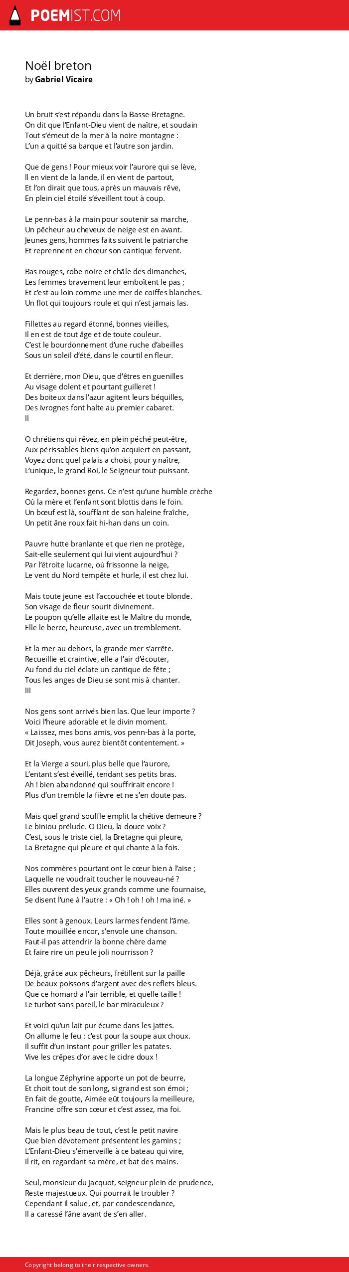 Noel Breton By Gabriel Vicaire Poemist