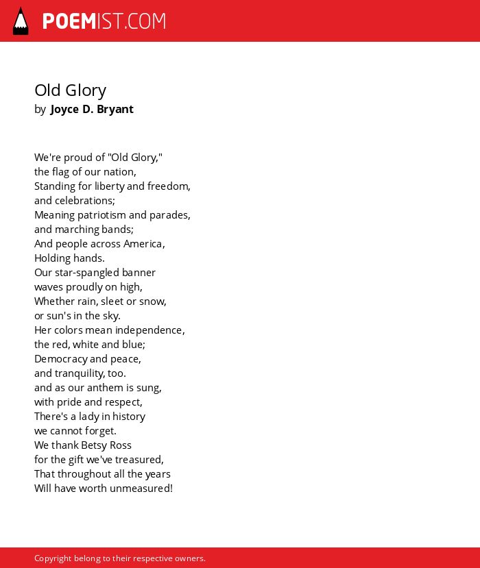 old glory poem