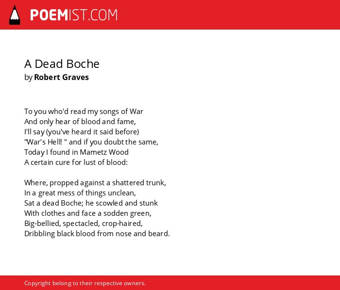 robert graves poem a dead boche