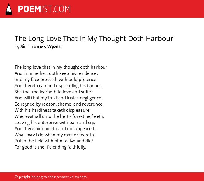 the long love that in my thought doth harbor analysis