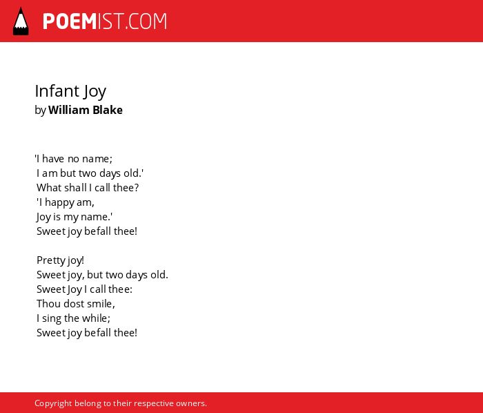 infant joy william blake